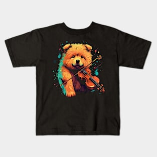 Chow Chow Playing Violin Kids T-Shirt